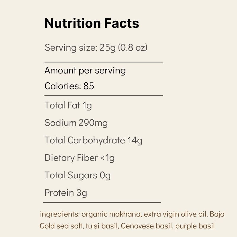 Makhana Project — Three Basil Salt Popped Water Lily Seeds